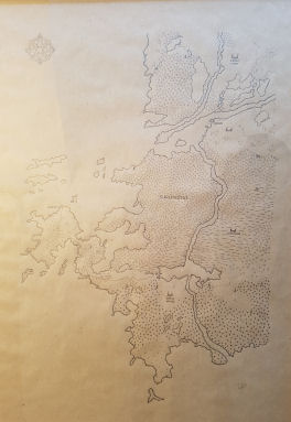 Handdrawn map of western oceanic region of Catalpa called Surunghat